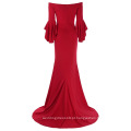 Grace Karin Andar Comprimento Três quartos Ruffle Sleeve High Split Cheap Red Evening Prom Party Dress 7 Tamanho US 4 ~ 16 GK001073-1